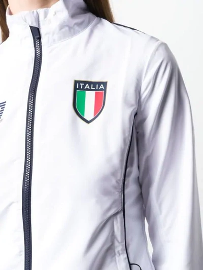 Shop Ea7 Italia Print Jacket In White