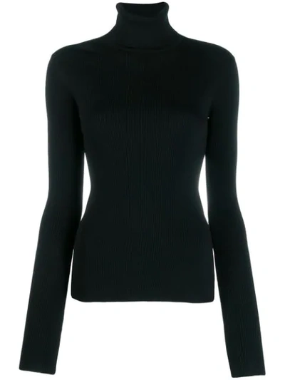 Shop Helmut Lang Knitted Roll Neck Top In 001 Black