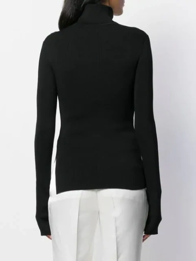 Shop Helmut Lang Knitted Roll Neck Top In 001 Black