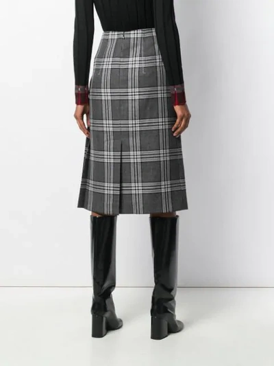 Shop Marni Plaid Skirt In Grey