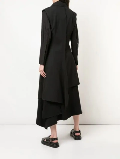 Shop Yohji Yamamoto Asymmetric Sleeveless Jacket In Black