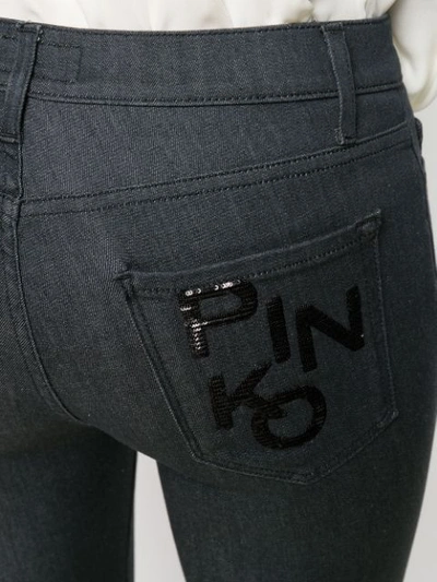 Shop Pinko Sabrina Skinny Cropped Jeans In Z99 Black