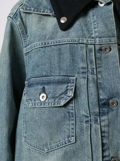 Shop Sacai Denim Hybrid Jacket  In 460 L/blue×navy