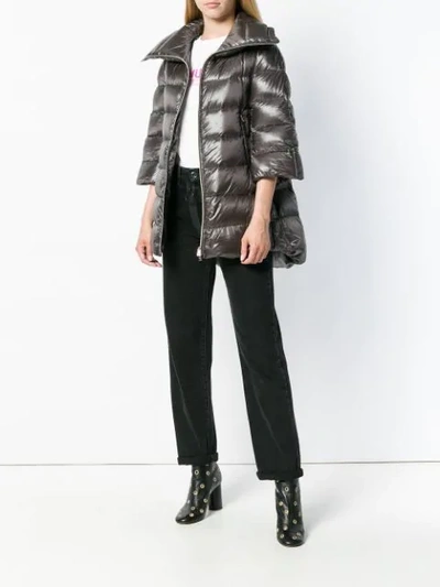 Herno Padded Zipped Coat In Grey