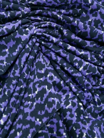 Shop Isabel Marant Ruched Printed Dress In Blue