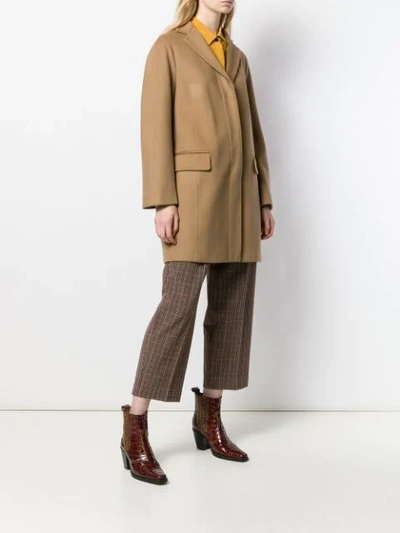 Shop Alberto Biani Concealed Front Coat In Neutrals