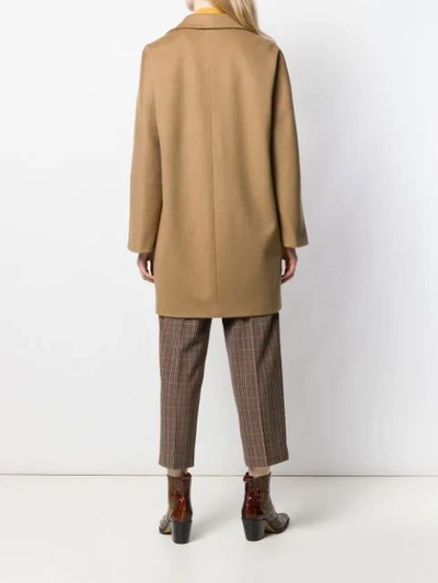 Shop Alberto Biani Concealed Front Coat In Neutrals