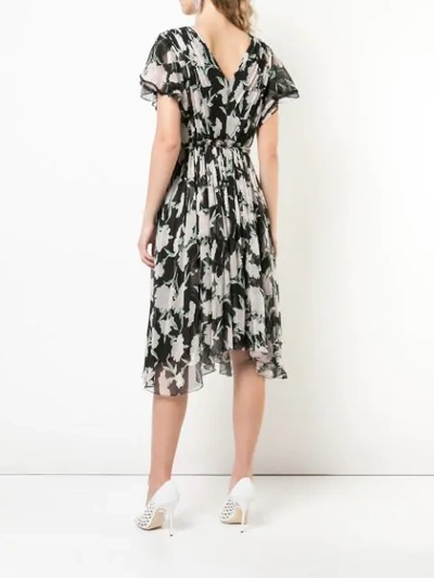 Shop Jason Wu Collection Floral Print Midi Dress In Black