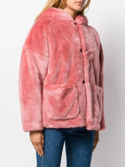 Shop L'autre Chose Faux Fur Hooded Jacket In Pink