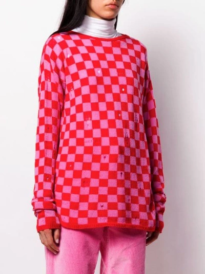 Shop Marc Jacobs The Checkered Jumper In 601 Red Multi