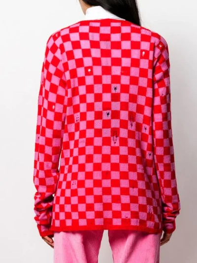Shop Marc Jacobs The Checkered Jumper In 601 Red Multi