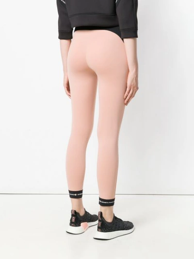 Shop Elisabetta Franchi Logo Detail Leggings - Pink