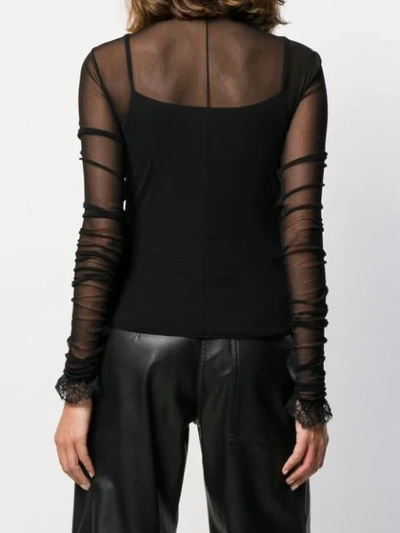 Philosophy Di Lorenzo Serafini Sheer Long-sleeved Top In Black