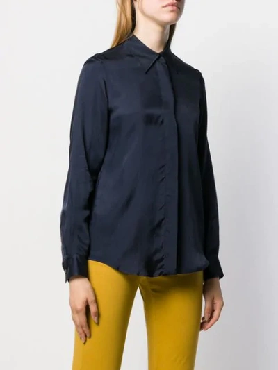 Shop Alberto Biani Plain Fitted Shirt In Blue