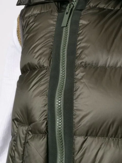 Shop Sacai Padded Zip-up Gilet In Green