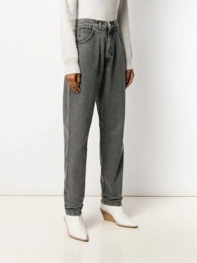 Shop Alberta Ferretti High Waisted Jeans In Grey