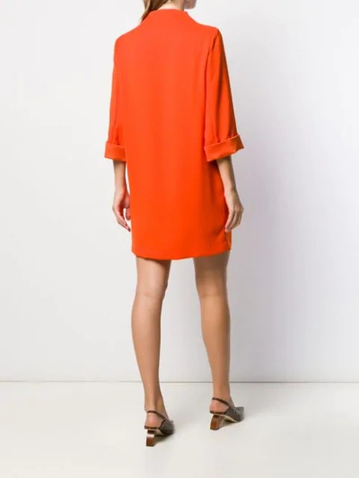 Shop Erika Cavallini Draped Shift Dress In Orange