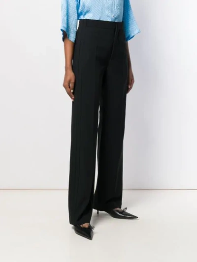 Shop Balenciaga Straight Leg Trousers In Black