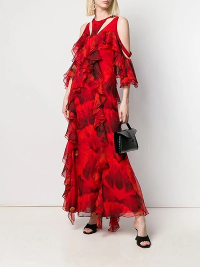 ALEXANDER MCQUEEN AVALON POPPY PRINT LONG DRESS 