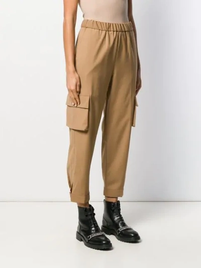 Shop Semicouture Elastic Waist Trousers In Neutrals