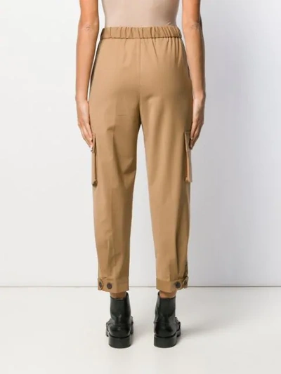 Shop Semicouture Elastic Waist Trousers In Neutrals