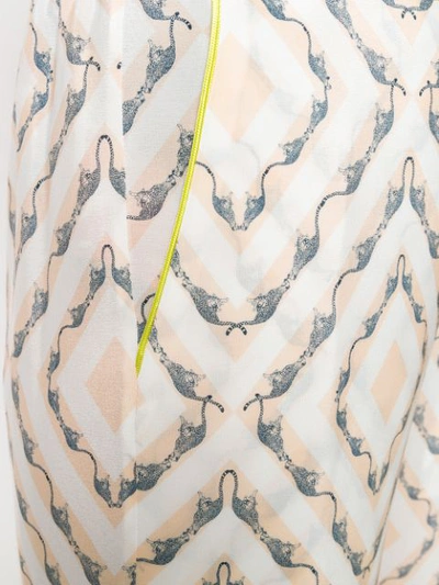 Shop Antonia Zander Safari Printed Flared Trousers In Neutrals