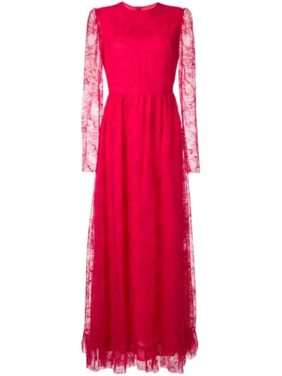 Philosophy Di Lorenzo Serafini Lace Detail Evening Dress In Red