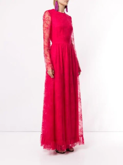 Philosophy Di Lorenzo Serafini Lace Detail Evening Dress In Red