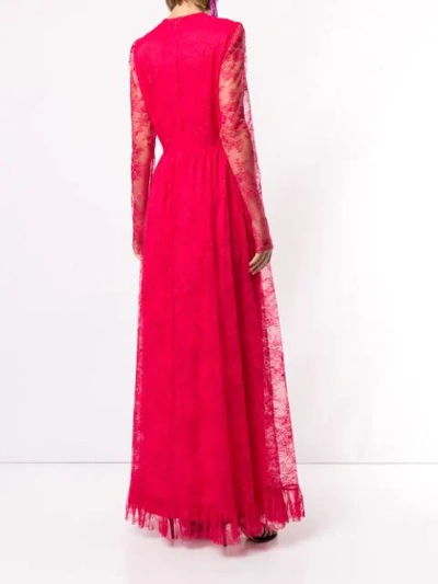 Philosophy Di Lorenzo Serafini Lace Detail Evening Dress In Red