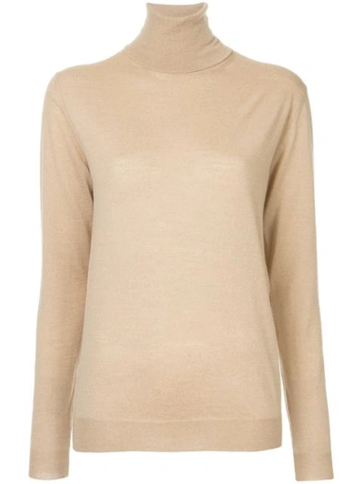 Shop Stella Mccartney Turtle-neck Fitted Sweater - Brown