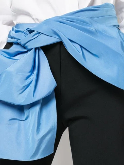 Shop Carolina Herrera Contrast-trim Straight-leg Trousers In Black