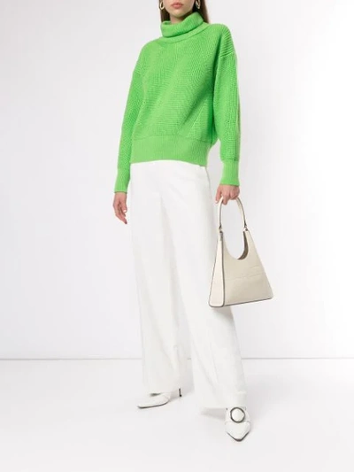 Shop Anna October Slouchy Turtleneck Jumper In Green