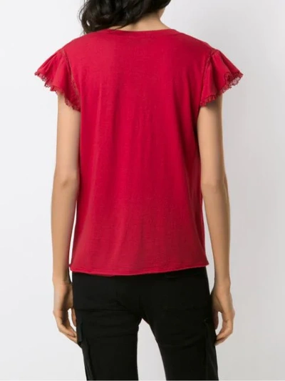 Shop Andrea Bogosian Lace Trimming Pleasure T-shirt In Red