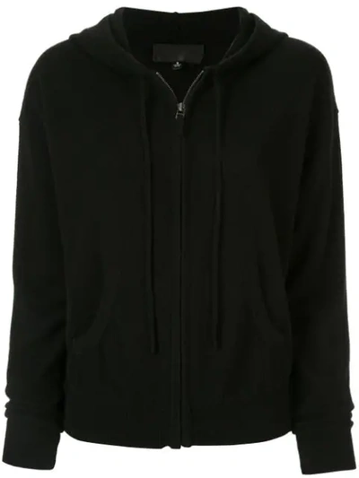 Shop Nili Lotan Cashmere Zip-up Hoodie In Black