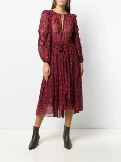 Shop Ulla Johnson Printed Silk Dress In Fuchsia