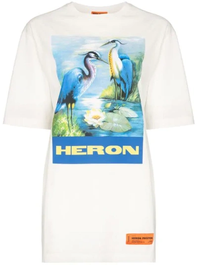 Shop Heron Preston Heron Over Print T-shirt In White