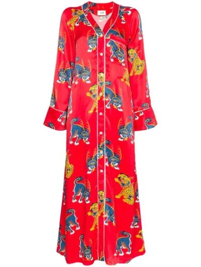 Shop Kirin Peggy Gou Haetae Print Pyjama Dress In Red