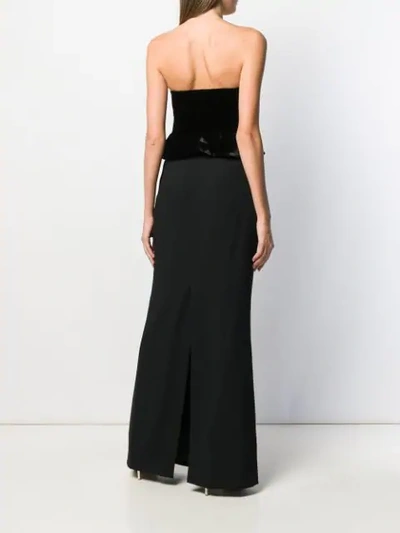 Shop Alessandra Rich Velvet Bodice Dress In Black