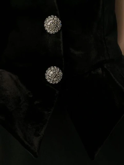 Shop Alessandra Rich Velvet Bodice Dress In Black