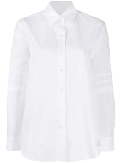 Shop Kenzo Pleated Sleeve Shirt In White