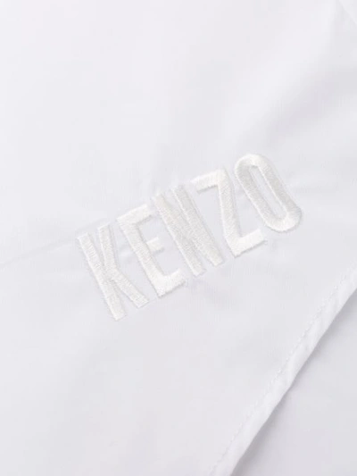 Shop Kenzo Pleated Sleeve Shirt In White
