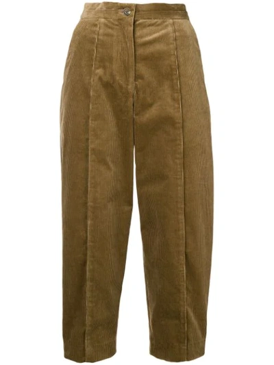 Shop Chalayan Corduroy Tapered Trousers - Brown