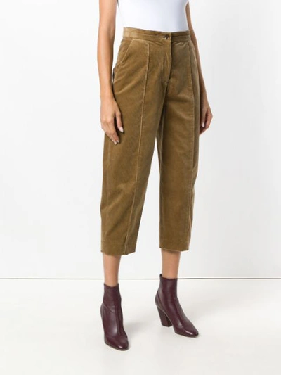Shop Chalayan Corduroy Tapered Trousers - Brown