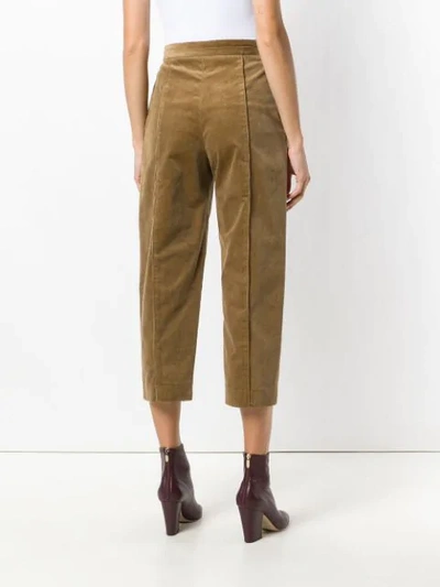 Shop Chalayan Corduroy Tapered Trousers - Brown