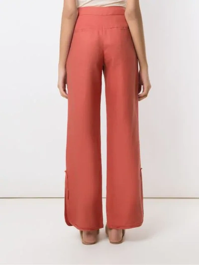 Shop Alcaçuz Maceio Linen Trousers In Orange