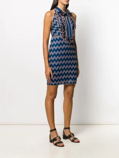 Shop Missoni Zig Zag Print Dress In Blue