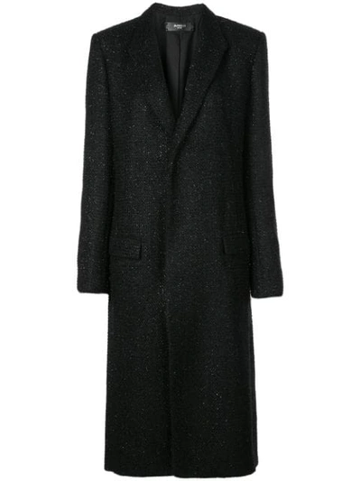 Shop Amiri Boucle Fitted Coat In Black