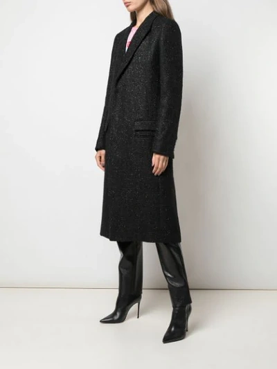 Shop Amiri Boucle Fitted Coat In Black