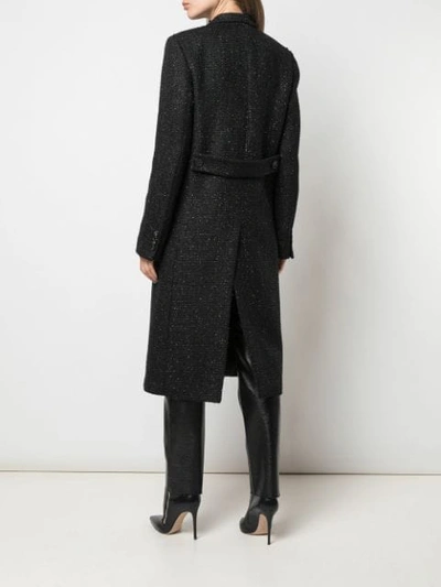 Shop Amiri Boucle Fitted Coat In Black