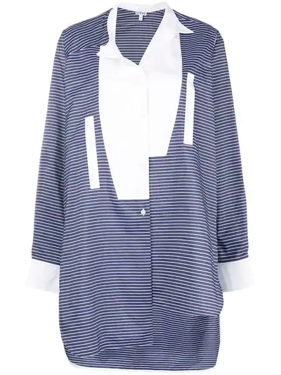 Shop Loewe Asymmetric Striped Shirt - Blue